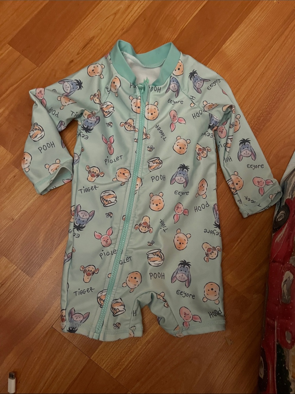 Disney Mint Green Winnie the Pooh & Friends Zip One-Piece